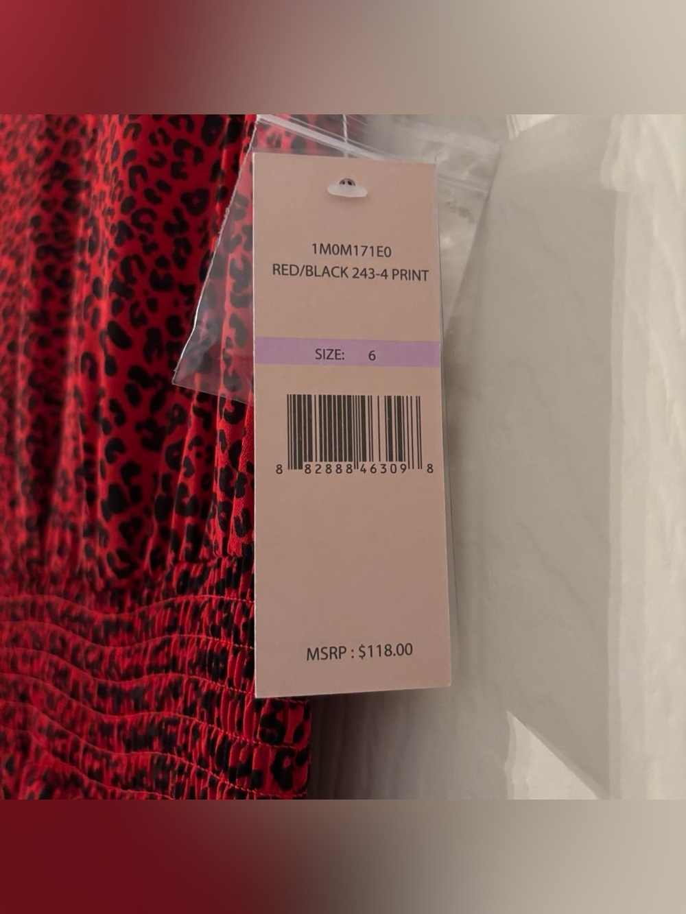 NWT Nanette Lepore Sleeveless High-Neck Red Leopard Print Midi Dress - Picture 3 of 4